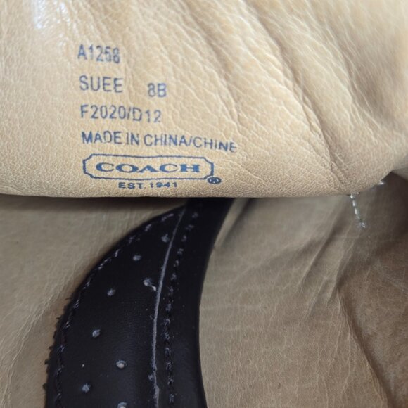 Coach Suee Khaki Chestnut Canvas Brown Leather Trim Sneaker Shoe Sz 8B A1258 - Picture 9 of 9